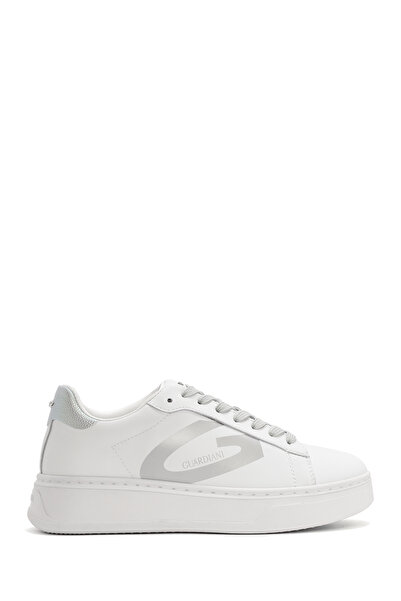 ALBERTO GUARDIANI Women's White New Era Lace-Up Leather Sneaker G03G100028