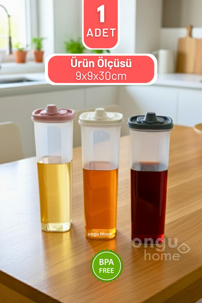 ongu home Ölçekli Yağdanlık - Sızdırmaz Sıvı Yağlık Sirkelik (1 Litre)