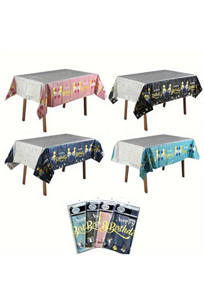 OEM Tablecloth for Party, Anniversary, Aluminum Foil, Happy Birthday pattern, 137 cm×183 cm