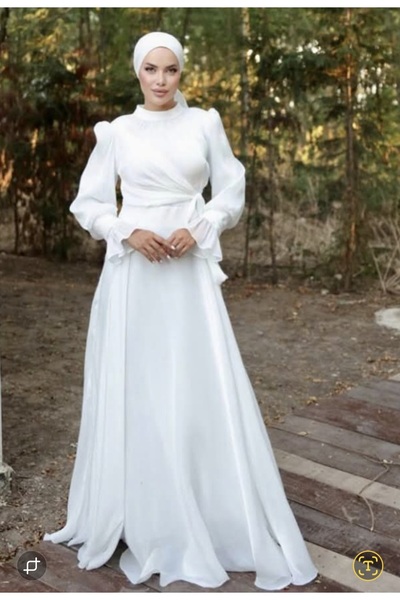 GÜZELLER Jan Jan Kumaş Yandan Bağlamalı Nikah Nişan Söz İsteme Özel Gün Abiyesi Elbisesi