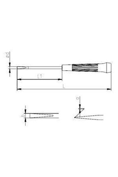 İzeltaş Elektronikçi Tip (Klemens) Düz Uçlu Tornavida 2.5x60