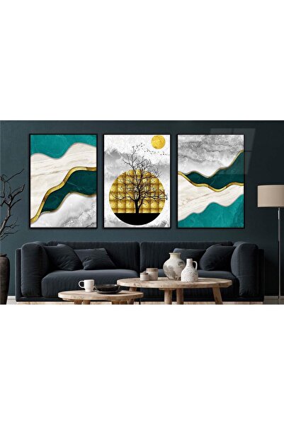 seninürünün Σετ 3 τεμαχίων με θέμα την τέχνη της εκτύπωσης σε πραγματικό γυαλ...