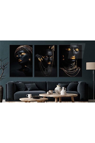 seninürünün Σετ 3 τεμαχίων με θέμα την τέχνη της εκτύπωσης σε πραγματικό γυαλ...