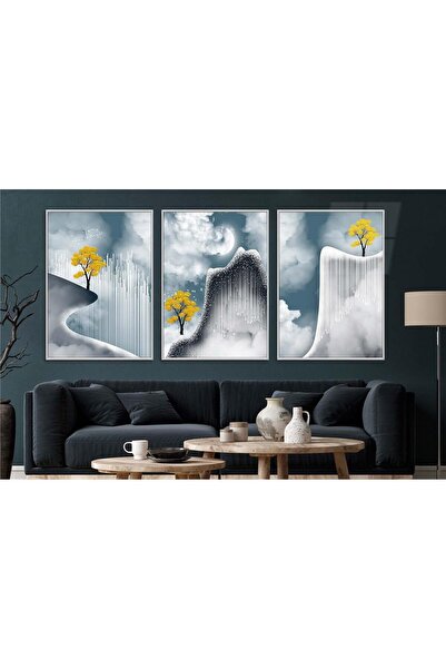 seninürünün Set de 3 picturi pe sticlă tematice de artă cu imprimare pe sticl...