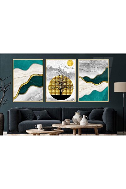 seninürünün Σετ 3 τεμαχίων με θέμα την τέχνη της εκτύπωσης σε πραγματικό γυαλ...