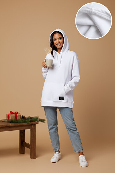 modacix Χειμερινό φούτερ με κουκούλα από βαμβάκι επένδυση fleece κλωστών