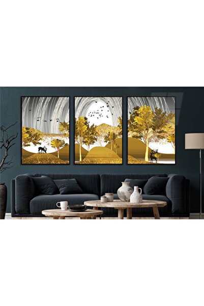 seninürünün Σετ 3 τεμαχίων με θέμα την τέχνη της εκτύπωσης σε πραγματικό γυαλ...