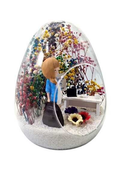Çiçek Tasarım Sanatları Terrarium Egg Glass Jar Health Care Provider Doctor Good Luck Gift for Friend Lover Business Promotion
