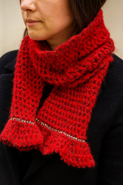 zümal tekstil tasarım Ручна робота Дитячий шарф Кашков Ручна робота (Червоний)