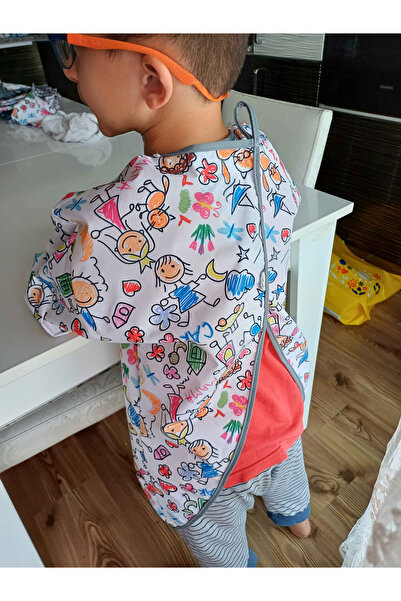 yorni Економічний комплект, модель Family, 3-6 років 1 довгий, 1 короткий рукав, фарбувальний фартух, що не пропускає рідину