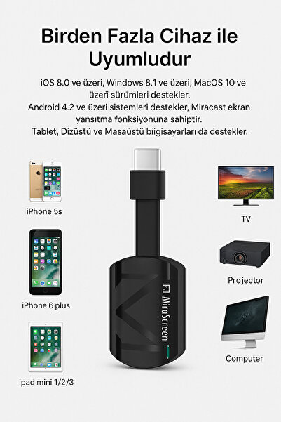 L'eDoren G4 Kablosuz HDMI Ses ve Görüntü Aktarıcı uyumlu