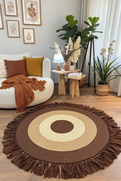 Rose'n Home JÜT 221 Elde Dokuma Doğal Jüt Hasır Halı