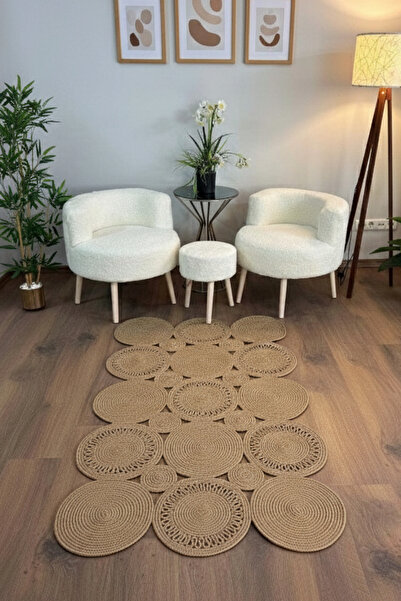 Rose'n Home JÜT 855 Elde Dokuma Doğal Jüt Hasır Halı