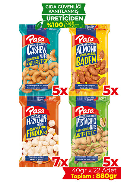 Paşa Kuruyemiş Karışık Kuruyemiş 40 gr X 22 Adet (880 GR)