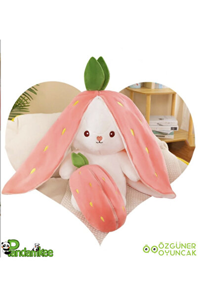 Pandamkee Özgüneroyuncak. 50 Cm Çilek Çantalı Tavşan Sevgiliye Özel