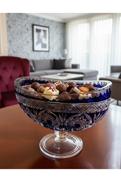 Paşabahçe Gondol Ayaklı Çikolatalık Şekerlik - Dekoratif Kristal Görünümlü Şık Sunum Kasesi