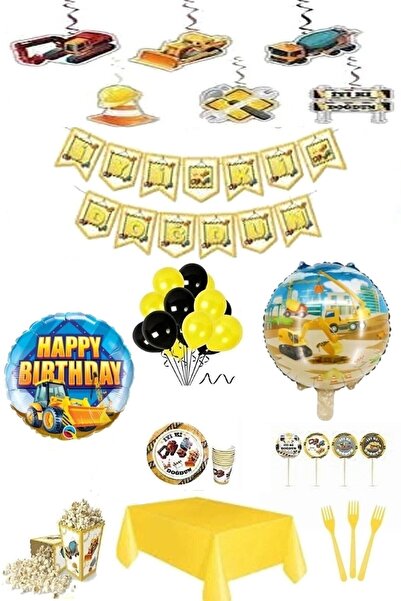 DÜVENCİ TİCARET Έτοιμο σετ γενεθλίων με θέμα την κατασκευή, νέο μοντέλο