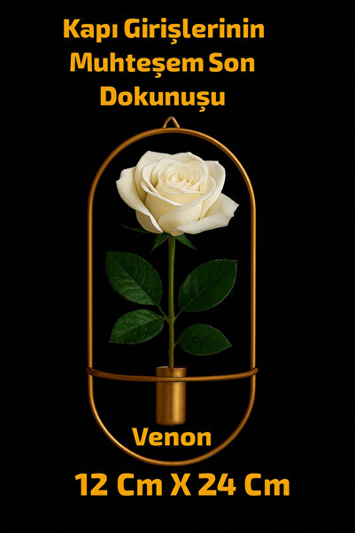 VENON 1 Adet DİKKAT MİNİ BOY Elips Mini Boy Kapı Girişi Duvar Çiçeklik Metal Çiçeklik Metal Tablo