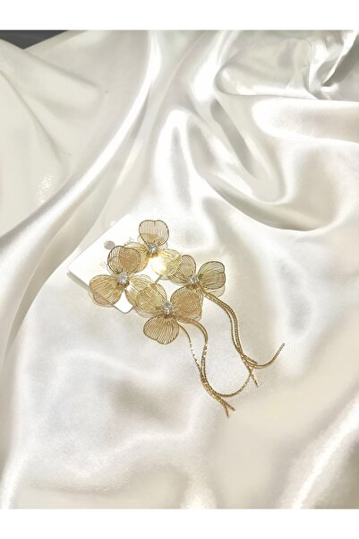 XUPING JEWELRY HANZEM XUPİNG 14 K Paslanmaz Çelik Zarif Çiçek Küpe Gold VİP Series