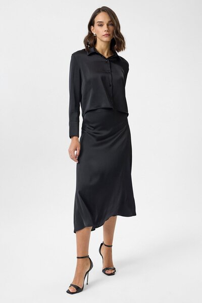 TIFFANY&TOMATO Saten Uzun Etek