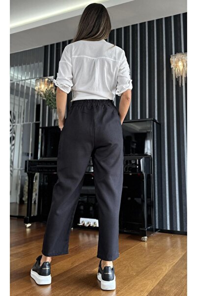 Atelier Derin Siyah Havuç Kesim Rahat Pantolon