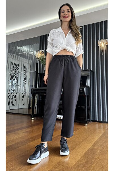Atelier Derin Siyah Havuç Kesim Rahat Pantolon