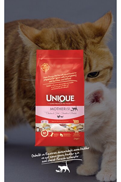 Unique Mother&Kitten Anne ve Yavruları İçin Tavuk ve Balıklı Kedi Maması -2kg