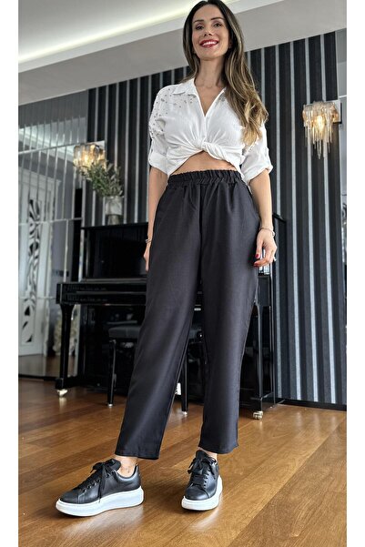 Atelier Derin Siyah Havuç Kesim Rahat Pantolon
