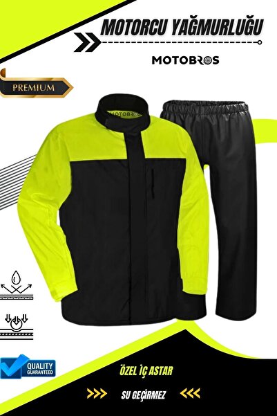 Motobros معطف واق من المطر لراكبي الدراجات النارية بسمك 0.52 مم، مبطن بالماء ...