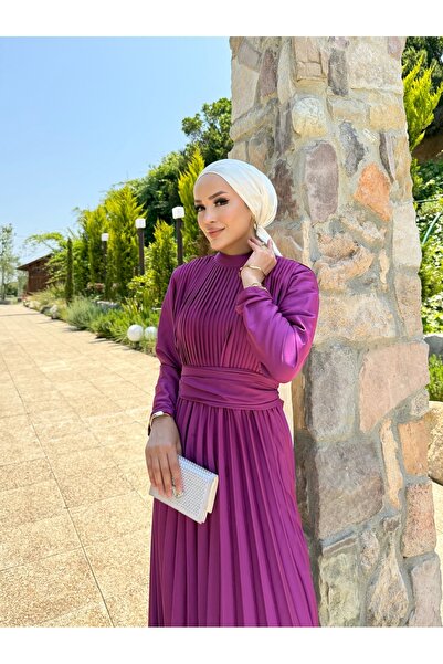 Melike Tatar Piliseli Elbise 32-2039-2