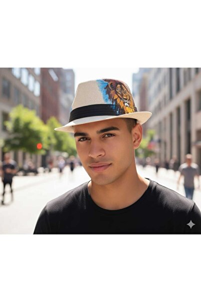 Do Tebe Καλοκαιρινό χειροποίητο καπέλο Fedora από ψάθινο ανεμιστήρα Προσαρμοσμένο σχέδιο