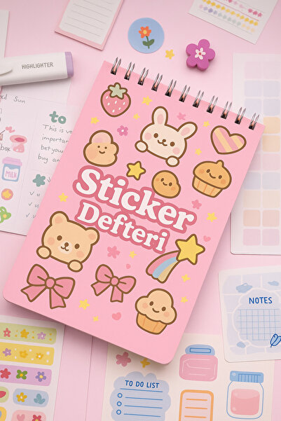 Panda دفتر الملصقات - مجموعة ملصقات ممتعة - كتاب الملصقات، ملصق لدفاتر الملاحظات المخططة