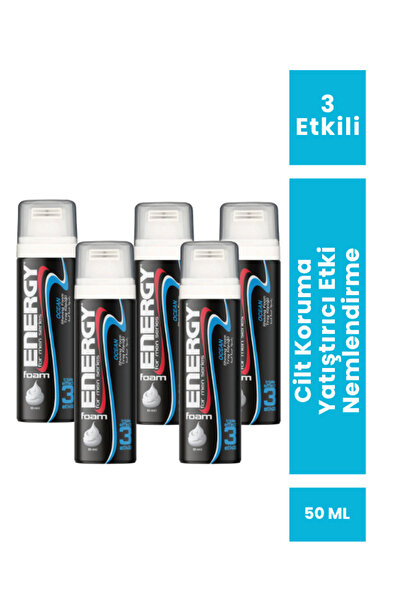 Energy Ocean Seyahat Boy Tıraş Köpüğü 5x50ml (5 ADET) Havlu Hediye