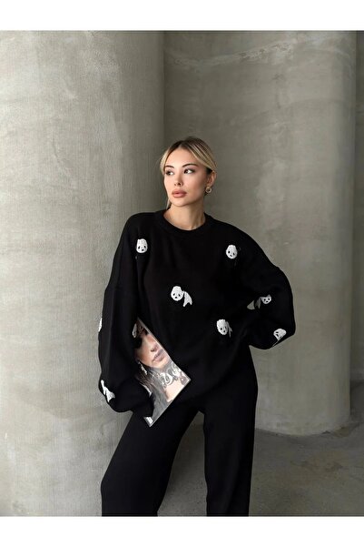 De Pose Cute Panda Patterned Knitwear Set – 6 Color Alternative Combinations