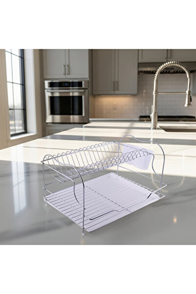 Kiwa Metal Kiwa Salsa İki Katlı Metal Tabaklık-Bulaşık sepeti Paslanmaz