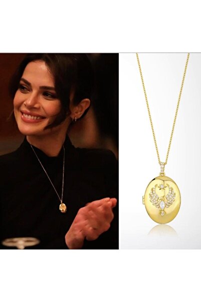 MeLunam Çelik Anka Kuşu model Kapaklı Alya Kolyesi