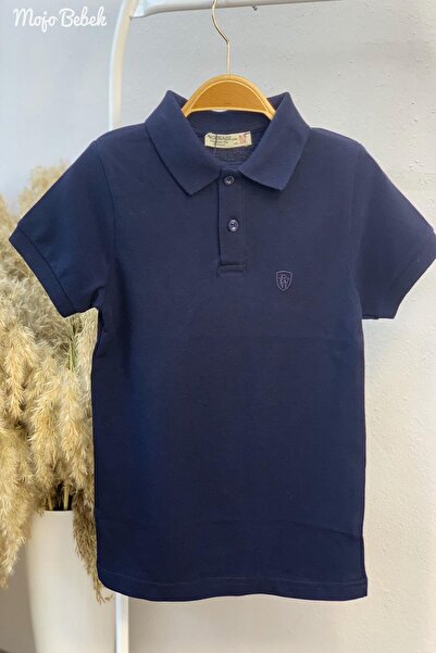 Mojo Bebek Mojo Unisex Child Button Short Sleeve Lacoste T-Shirt 5281 Navy