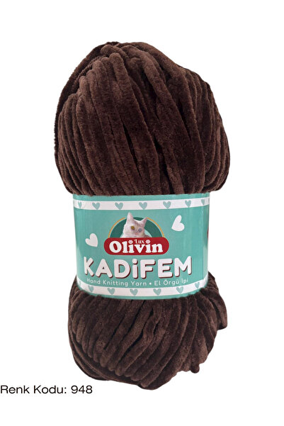 CEYBAG Olivin Kadife Örgü İpi Battaniye İpi Oyuncak İpi 100 Gram- Acı Kahve