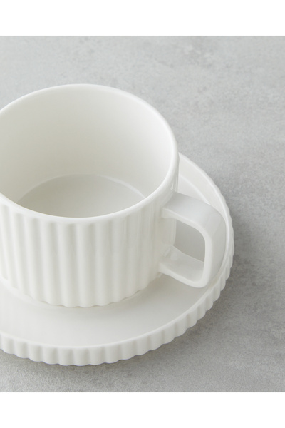 English Home Lunara Porselen 4 Parça 2 Kişilik Çay Fincanı Takımı 220 ml Beyaz