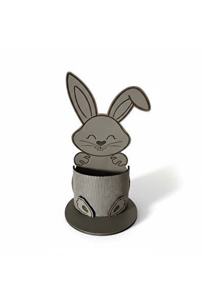 Pemina حامل أقلام على شكل أرنب مصنوع من خشب MDF بسمك 3 مم