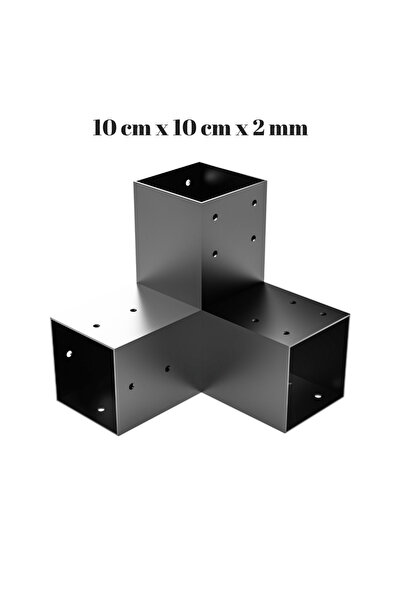 Orb Enerji Ahşap Çardak Birleştirme Aparatı 3 Kanallı 90 Derece 10x10 cm Ebat...