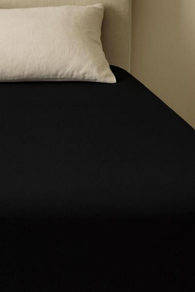 COTENCONCEPT 2 Pieces Plain Cotton Double 180 X 200 cm Elastic Combed Bed Sheet