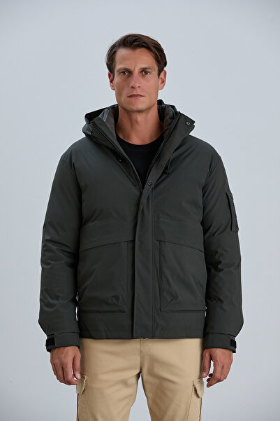 PIQUE Erkek Mont Kapüşonlu Su İtici Rüzgar Geçirmez