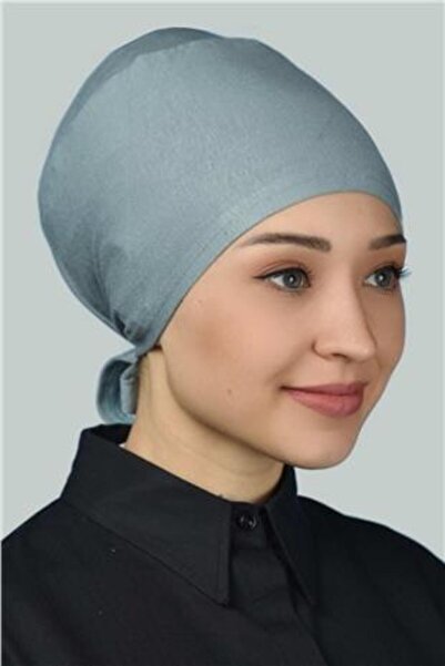Altobeh Women's Practical Lace-Up Hijab Combed Cotton Bonnet Dark Turquoise