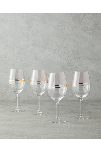 English Home Fiore Cam 4'lü Kadeh 540 Ml Açık Pembe