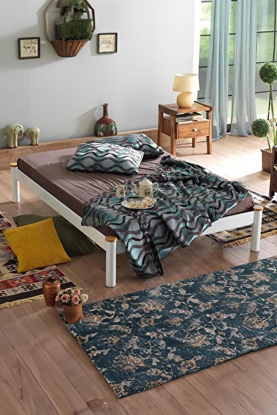 Unimet Lulis Çift Kişilik Metal Karyola-beyaz (AHŞAP LATALI)