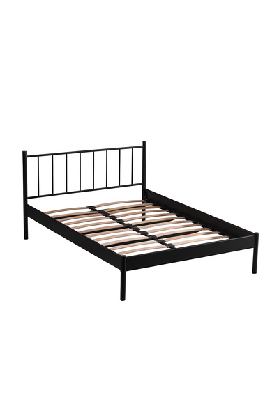 Unimet Falez-s Çift Kişilik Ferforje Metal Karyola-siyah (AHŞAP LATALI)