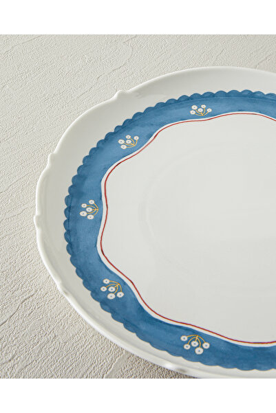 English Home طبق تقديم ريترو تشارم نيو بون صيني 27 سم أبيض - أزرق