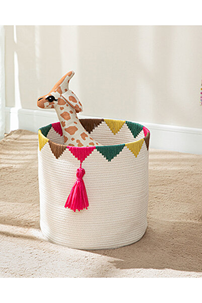 English Home Cotton Basket Knitted Toy Basket Ecru
