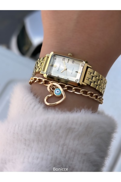 Ferrucci Çelik Kordon Çift Renkli Kol Saati Bileklik